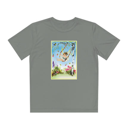 Spring Fairy's Floral Swing Youth Competitor Tee – Garden Magic & Whimsical Adventure