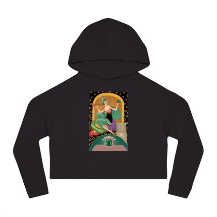 May & Emerald (from the Gem Series) by Sofia Chiostri Women’s Cropped Hooded Sweatshirt