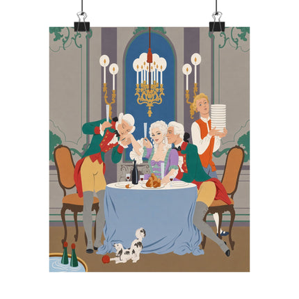 🍷🎭 La Double Maîtresse Matte Vertical Poster – George Barbier Art Deco French Dinner Intrigue