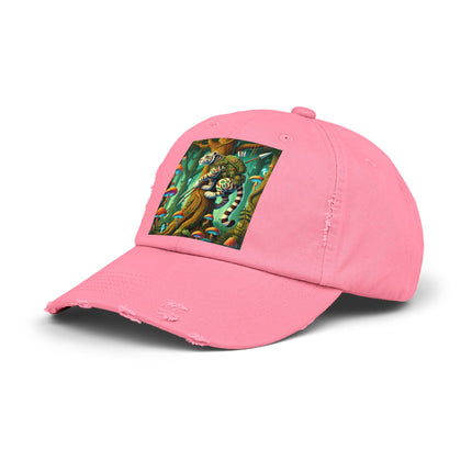 Silent Stripes Unisex Distressed Cap