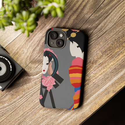 Geisha Mirror Phone Case – Elegant Reflection & Timeless Beauty