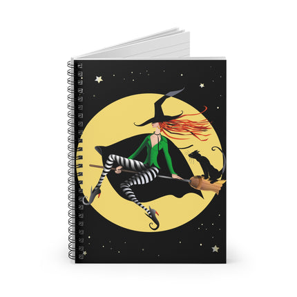 A Witch’s Moonlit Flight Spiral Notebook - Ruled Line