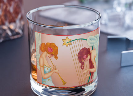 Heavenly Angel Duet Rocks Glass, 10oz