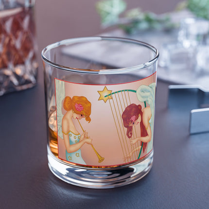 Heavenly Angel Duet Rocks Glass, 10oz