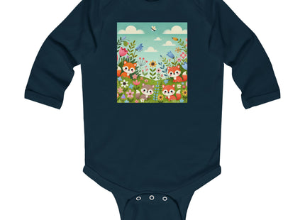 Fox Cubs in Bloom Infant Long Sleeve Bodysuit