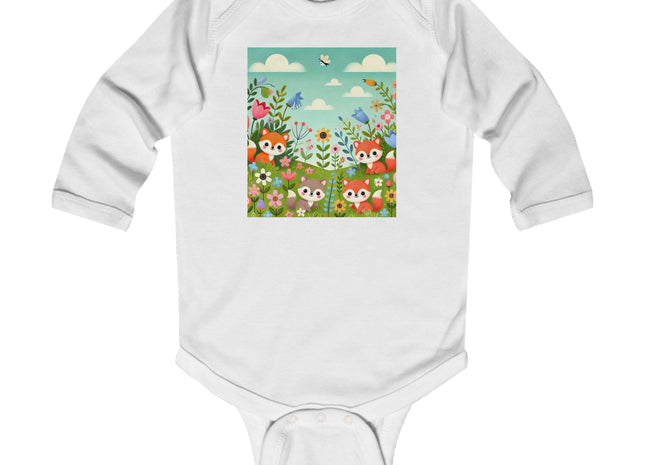 Fox Cubs in Bloom Infant Long Sleeve Bodysuit