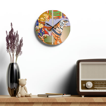 Carousel Splendor Acrylic Wall Clock, Round and Square