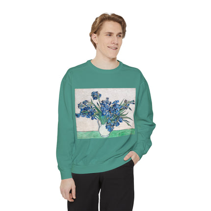 Irises by Vincent Van Gogh Unisex Garment-Dyed Sweatshirt