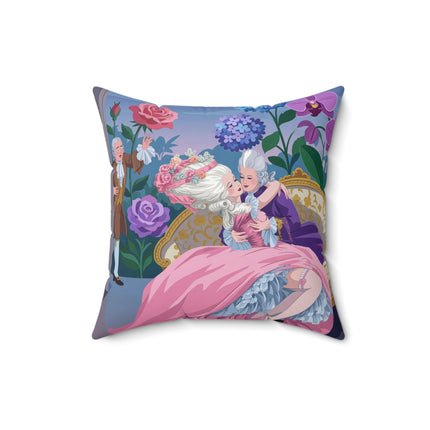 🌹💜 The Secret Embrace Square Pillow – Art Deco Floral Romance