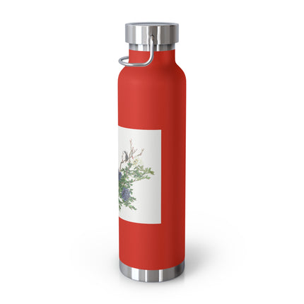 Peonies and Birds by Okamoto Shuki Copper Vacuum Insulated Bottle, 22oz
