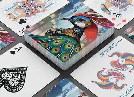 Techno Plumes Poker Playing Cards