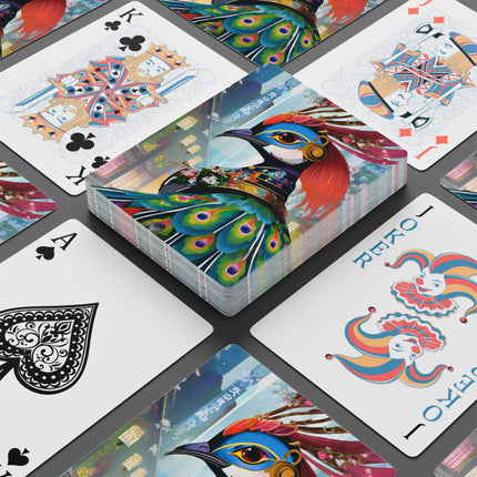 Techno Plumes Poker Playing Cards