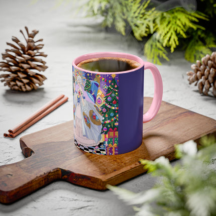🎄✨ The Lady Of The Christmas Ornament Colorful Mug – Art Deco Holiday Fantasy