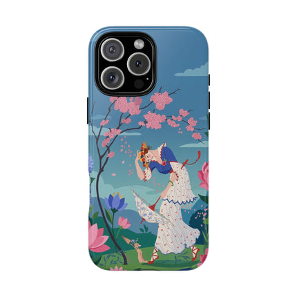 🌸☂️ The Lady Of The Falling Blossoms Phone Case – Art Deco Garden Whimsy