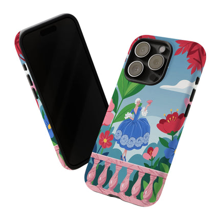 🌺🪭 The Lady Of The Grand Flower Terrace Phone Case – Art Deco Garden Elegance