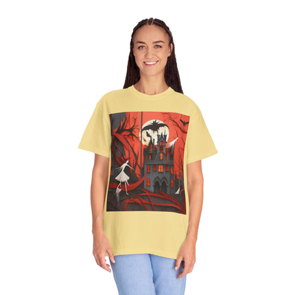 Halloween Night Scene Unisex Garment-Dyed T-shirt