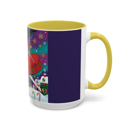 🎁✨ The Lady Of The Christmas Hatbox Colorful Mug – Art Deco Holiday Fantasy