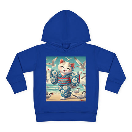 Geisha Kitten by the Seaside Toddler Pullover Fleece Hoodie