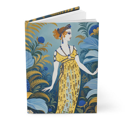 🌿💛 The Lady Of The Golden Fern Garden Hardcover Journal – Art Deco Botanical Elegance