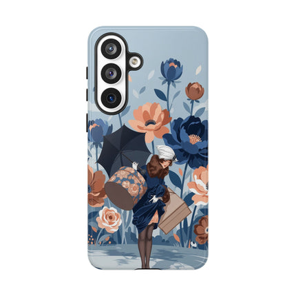 ☂️🌺 The Lady Of The Traveling Garden Phone Case – Art Deco Floral Adventure