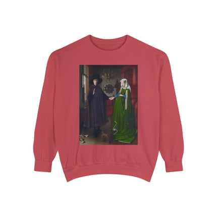 Arnolfini Portrait by Jan Van Eyck Unisex Garment-Dyed Sweatshirt