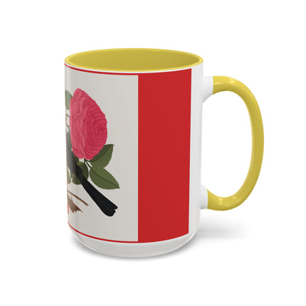 Blackbird & Rose Colorful Mugs – Timeless Elegance & Nature's Harmony