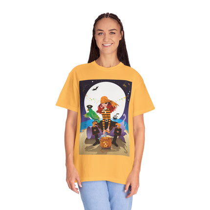 Moonlit Pirate Halloween Unisex Garment-Dyed T-shirt