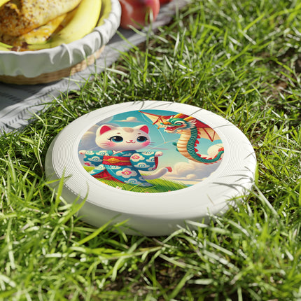 Geisha Kitten and the Dragon Kite Wham-O Frisbee – Windswept Grace & Dragon Flight