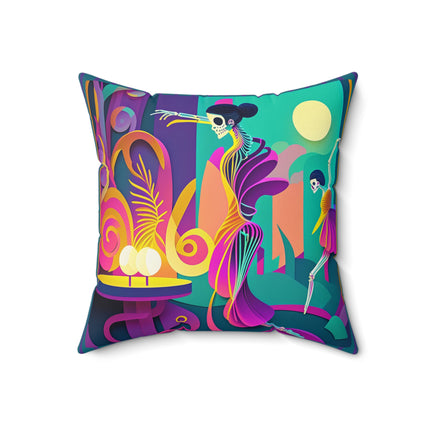 Dance of the Skeleton Ballerinas Spun Polyester Square Pillow