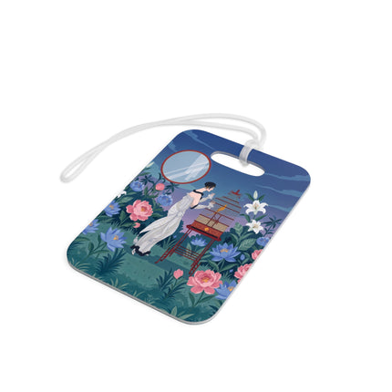 🌸🐦 The Lady Of The Garden Birdcage Luggage Tag – Art Deco Floral Elegance