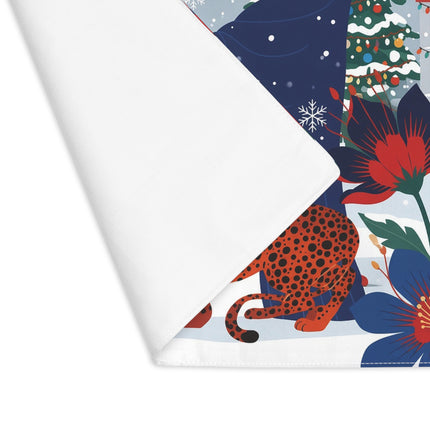 🐆❄️ The Lady Of The Christmas Leopard Placemat – Art Deco Holiday Fantasy