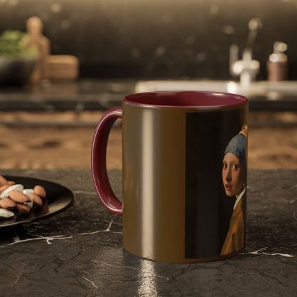 Girl with a Pearl Earring by Johannes Vermeer Colorful Mugs (11oz, 15oz)