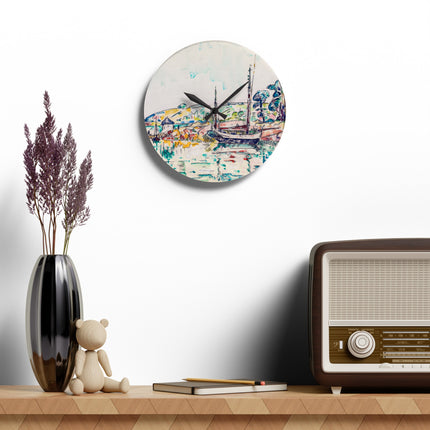 Concarneau by Paul Signac Acrylic Wall Clock, Round and Square