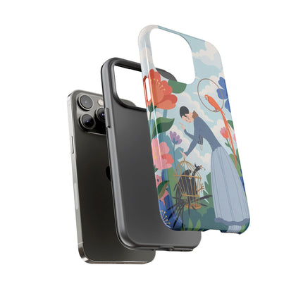 🦜🌺 The Lady Of The Garden Aviary Phone Case – Art Deco Floral Whimsy