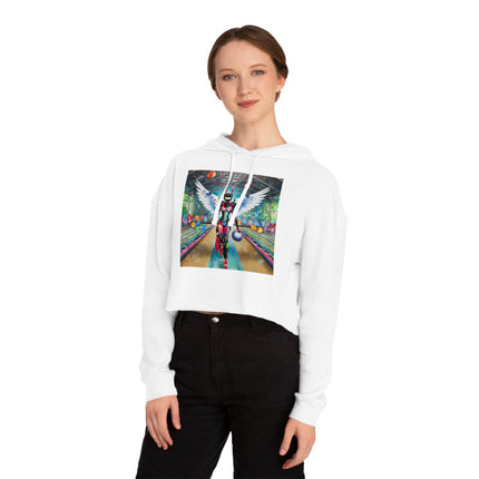 Samurai Robot Angels Cropped Hooded Sweatshirt
