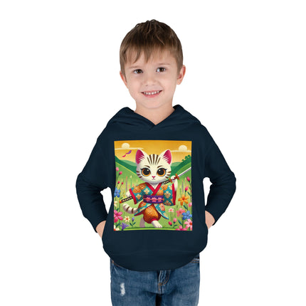 Samurai Kitten Toddler Pullover Fleece Hoodie