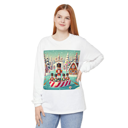 Nutcracker Candy-Striped Adventure Unisex Garment-dyed Long Sleeve T-Shirt
