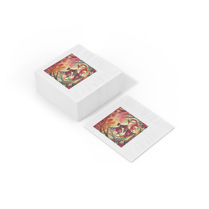 The Dragon Fairy’s Dance White Coined Napkins