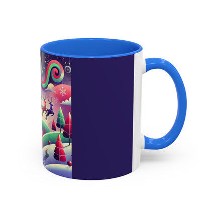 Festive Reindeer Flight Colorful Mugs (11oz, 15oz)