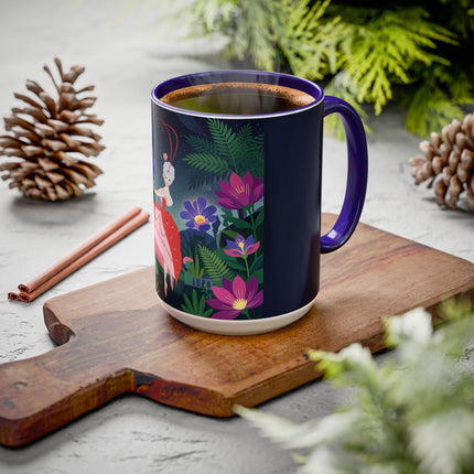Moonlight Waltz Among The Blossoms Colorful Mugs – Art Deco Floral Enchantment