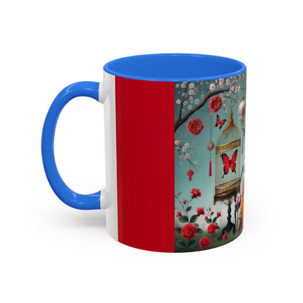 Reading in a Painted Garden Colorful Mugs (11oz, 15oz)