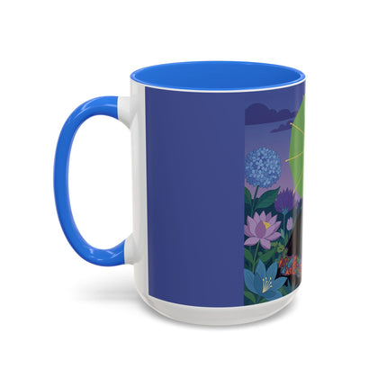 The Lady Of The Moonlit Needlework Colorful Mugs – Art Deco Crafting Elegance