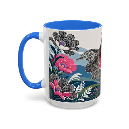 🌸🎀 The Pink Lace Garden Promenade Colorful Mug – Art Deco Fashion Elegance