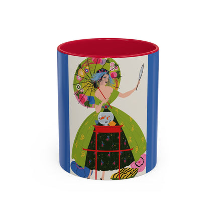 Lady with the Golden Fish Colorful Mugs – Whimsical Fashion & Playful Fantasy