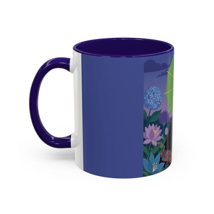 The Lady Of The Moonlit Needlework Colorful Mugs – Art Deco Crafting Elegance