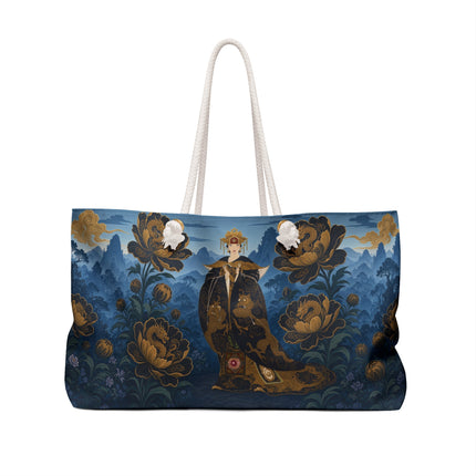 🐉🖤 The Imperial Dragon Blossom Empress Weekender Bag – Art Deco Oriental Elegance