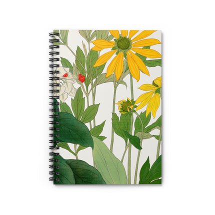 Clerodendrum & Rudbeckia by Tanigami Kônan Spiral Notebook - Ruled Line