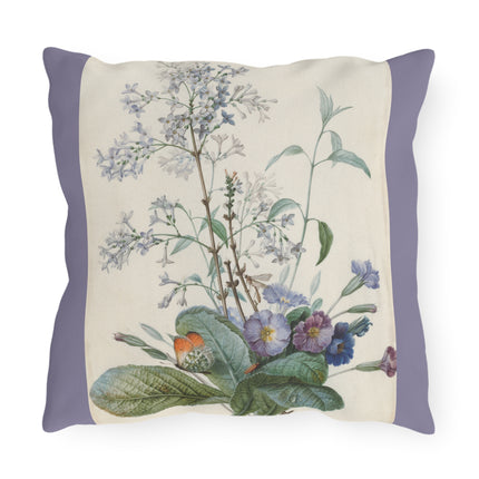 A Bouquet of Flowers with Insects by Pierre Joseph Redouté Outdoor Pillows