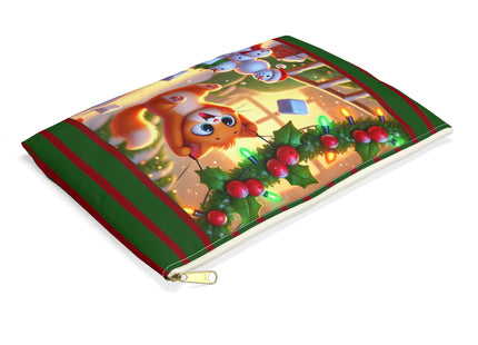 Naughty or Nice Kitten Christmas Accessory Pouch