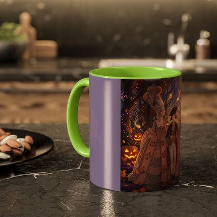 🎃🌙 The Midnight Court Of Pumpkin Grove Colorful Mug – Elegant Halloween Masquerade